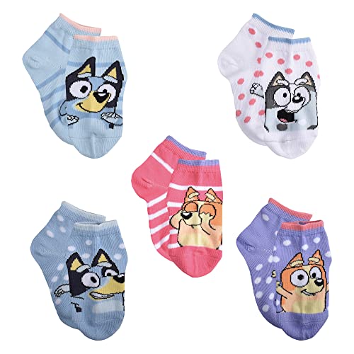 Calcetas Cortas para Niños Bluey, Color Azul Claro (Paquete de 5), Talla Mediana US - imagen 1