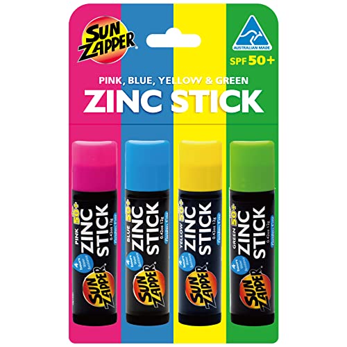 Sun Zapper Zinc Protector Solar en Barra Arcoíris 4-Pack SPF 50+ Rosa Azul Verde Amarillo – Protector Solar Mineral a Color para la Cara, Resistente - imagen 4
