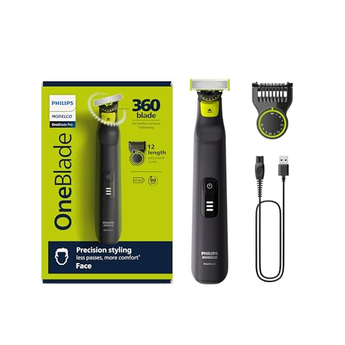 Philips Norelco OneBlade 360 Pro Afeitadora y Recortadora Eléctrica Híbrida, con Peine 12 en 1, QP6531/70 - imagen 1