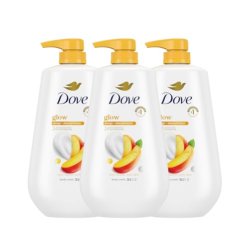 Dove Gel de Baño con Dispensador 3 Piezas Mango Brillante y Mantequilla de Almendra para Piel Renovada y Saludable Limpiador Suave con - imagen 3
