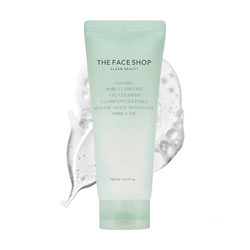 THE FACE SHOP Gel Limpiador Clarificante de Té Tree | Espuma Facial Suave para Piel Propensa al Acné | Elimina Sebo Excesivo | 5.0 fl. Oz, K-Beauty - imagen 1