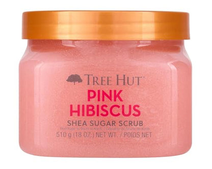 Exfoliante Corporal Tree Hut Pink Hibiscus con Azúcar y Manteca de Karité, Hidratante y Suavizante, Regalos para el Día de las Madres, 18 oz - imagen 1