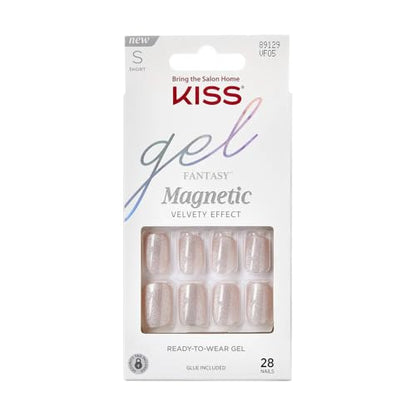 KISS Gel Fantasy Uñas Postizas 'Dignity', Plateadas, Tamaño Corto, Forma Squoval, Incluye 28 Uñas, 2g de Pegamento, 1 Palito de Manicura, 1 Lima Mini - imagen 2