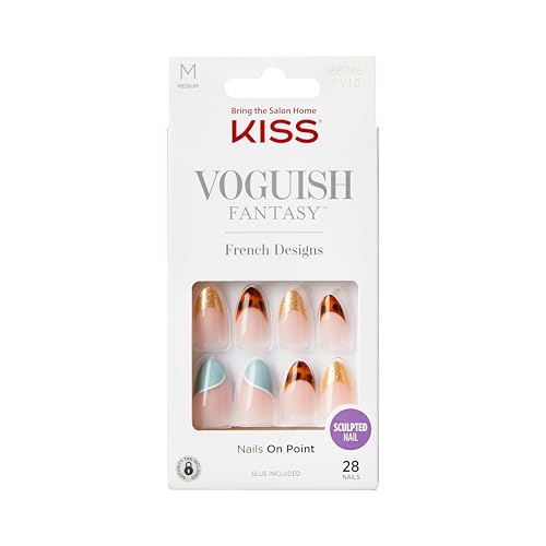 KISS Voguish Fantasy Charmante, Uñas Postizas Multicolor, Tamaño Mediano, Forma Almendrada, Incluye 28 Uñas, 2g de Pegamento, 1 Palito de Manicura, 1 - imagen 1