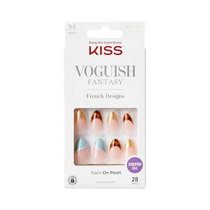 KISS Voguish Fantasy Charmante, Uñas Postizas Multicolor, Tamaño Mediano, Forma Almendrada, Incluye 28 Uñas, 2g de Pegamento, 1 Palito de Manicura, 1 - imagen 2