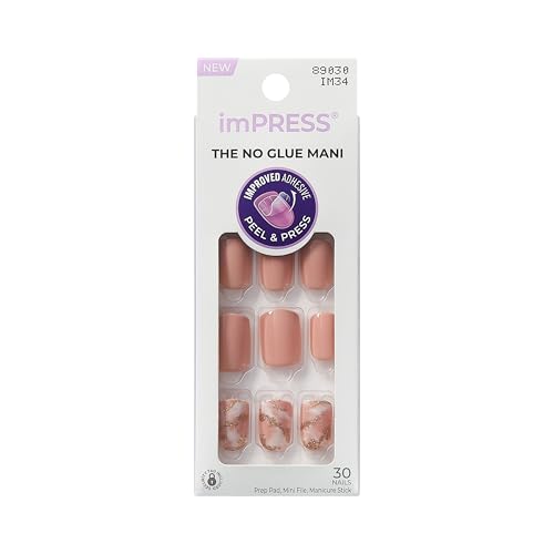 KISS imPRESS Uñas Postizas Sin Pegamento, Diseño 'Kingdom', Rosa, Tamaño Corto, Forma Squoval, Incluye 30 Uñas, Toallita Preparadora, Instrucciones, - imagen 2