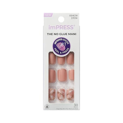 KISS imPRESS Uñas Postizas Sin Pegamento, Diseño 'Kingdom', Rosa, Tamaño Corto, Forma Squoval, Incluye 30 Uñas, Toallita Preparadora, Instrucciones, - imagen 4