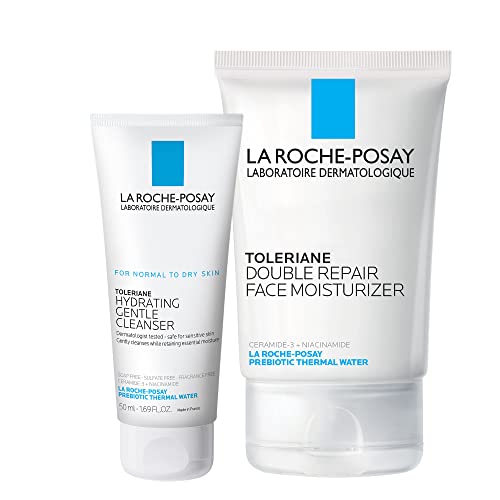 Set de Cuidado de la Piel La Roche-Posay Toleraine, Hidratante Facial Doble Reparación 100ml y Limpiador Suave Hidratante 50ml, Libre de Aceite - imagen 3