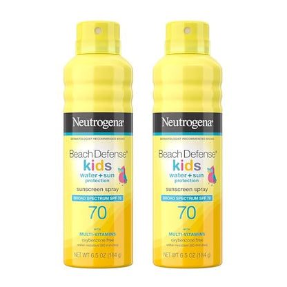 Neutrogena Beach Defense Protector Solar en Spray para Niños SPF 70, Resistente al Agua, Protección de Amplio Espectro, Sin Oxybenzona, Secado - imagen 3