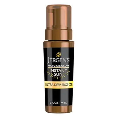 Mousse Bronceadora Jergens Natural Glow Instant Sun, Autobronceador para Bronceado Ultra Profundo, 6 Oz - imagen 1
