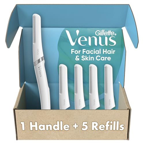 Gillette Venus Afeitadora Facial, Herramienta Exfoliante para Dermaplaning, Recargas Reemplazables, Elimina Vello Facial Fino, Exfolia Piel Muerta, - imagen 4