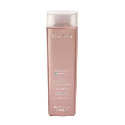 Shampoo Tec Italy Lumina Silver – Aclarador y Antiamarillo para Cabello Gris y Blanco – Aumenta Brillo e Hidratación, Cuidado del Color 10.14 fl oz - imagen 1