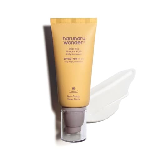 Sunscreen Diario Haruharu Wonder Black Rice Moisture Airyfit 1.69fl.oz - Acabado Velvet, Sin Residuos Blancos, Hidratante, Vegano, Cuidado de la Piel - imagen 1
