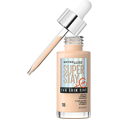 Maybelline Super Stay Skin Tint hasta 24HR, Base de Maquillaje Radiant de Cobertura Ligera a Media, Infundida con Vitamina C, 118, 1 Unidad - imagen 3