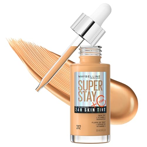 Maybelline Super Stay Skin Tint 24HR, Base de Maquillaje Radiant de Cobertura Ligera a Media, Infundida con Vitamina C, 312, 1 Unidad - imagen 2