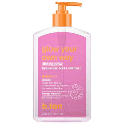 b.tan Gel Autobronceador Dark Clear | Bronceado Rápido y Gradual, Resistente a Transferencias, Hidratante Profundo, 16 Fl Oz - imagen 4