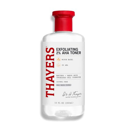 Tónico Exfoliante y Aclarante Thayers 2% AHA con Ácido Glicólico, Ácido Láctico y Hamamelis, Cuidado de la Piel Suavizante y Refinador de Poros, 12 - imagen 2
