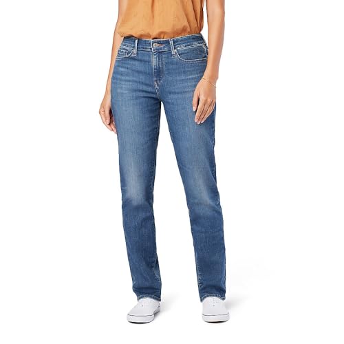 Jeans rectos de mujer Levi Strauss Signature Gold '03 Essential de tiro medio, Mystic Waters, 28 Plus Long (también disponibles en tallas grandes) - imagen 3