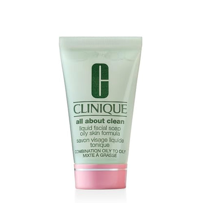 Clinique 3-Step All About Clean Limpiador Facial Líquido | Jabón para Cara para Piel Grasa | Tipos 3 + 4, Tamaño Mini de Viaje, 1 Fl Oz - imagen 4