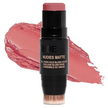 Nudestix Nudies Blush Stick – Rubor en crema 3 en 1 para mejillas, ojos y labios con brocha incorporada | Acabado mate suave para un rubor natural | - imagen 1