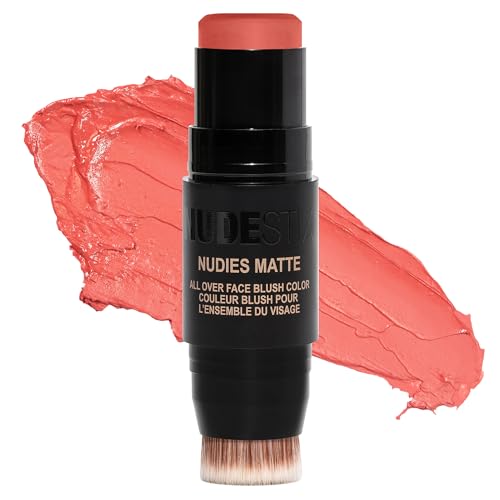 Nudestix Nudies Blush Stick – Blush Crema 3 en 1 para Mejillas, Ojos y Labios con Brocha Integrada | Acabado Mate Suave para un Rubor Natural | - imagen 4