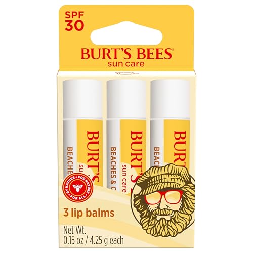 Bálsamo Labial Burt’s Bees SPF 30, Beaches and Cream, Cuidado Solar Resistente al Agua, Fórmula de Óxido de Zinc Nano-Free, Tratamiento Labial de - imagen 2