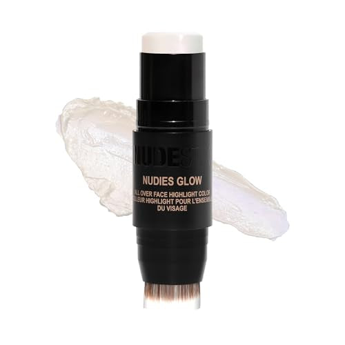 Nudestix Nudies Glow Stick Iluminador – Iluminador Crema Multiusos para Rostro, Ojos y Cuerpo con Brocha Integrada | Acabado Radiante para Todos los - imagen 3