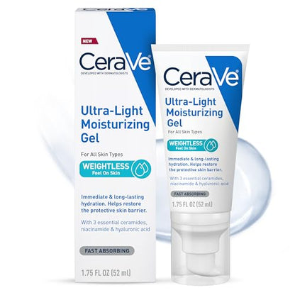 CeraVe Gel Hidratante Ultra Ligero, Hidratante Facial para Hombres y Mujeres con Ceramidas, Niacinamida, Ácido Hialurónico, Sin Fragancia, Libre de - imagen 3