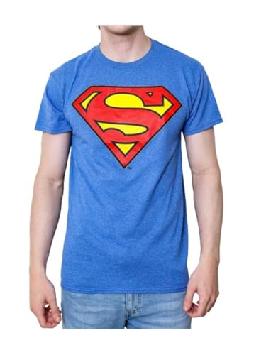 Camiseta para Adultos Superman Logo Justice League DC (3XL, Royal Heather) - imagen 2