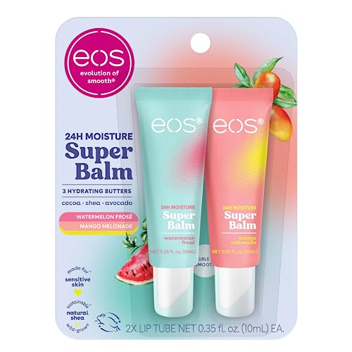 Bálsamo Hidratante 24H eos - Watermelon Frosé y Mango Melonade, Mascarilla Labial, Tratamiento Labial para Día o Noche, 0.35 fl oz, Paquete de 2 - imagen 1