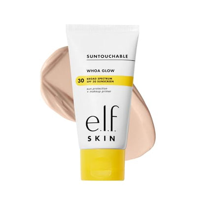 e.l.f. SKIN Suntouchable Whoa Glow SPF 30, Protector Solar Facial y r de Maquillaje con Ácido Hialurónico, Vegano y Libre de Crueldad, Luz Solar - imagen 2