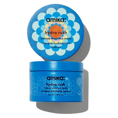 máscara intensa de hidratación amika hydro rush con ácido hialurónico, 250ml | para cabello seco, texturizado o áspero de baja porosidad tipos 2c-4c, - imagen 1