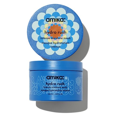 máscara intensa de hidratación amika hydro rush con ácido hialurónico, 250ml | para cabello seco, texturizado o áspero de baja porosidad tipos 2c-4c, - imagen 2