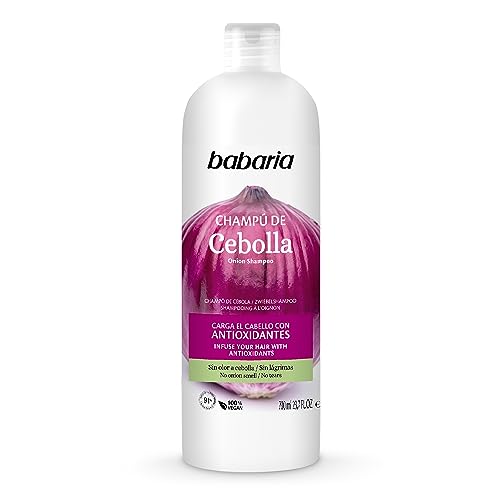 Champú Babaria de Cebolla - Sin Olor, Sin Lagrimas - Propiedades Purificantes y Antioxidantes - Mejora el Crecimiento del Cabello - Aumenta - imagen 1