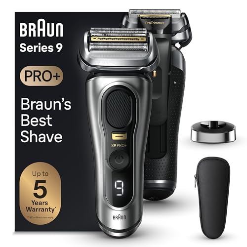 Afeitadora eléctrica Braun Series 9 PRO+ para hombres, 5 elementos de afeitado Pro y recortadora de cabello largo, centro SmartCare 6 en 1, - imagen 1