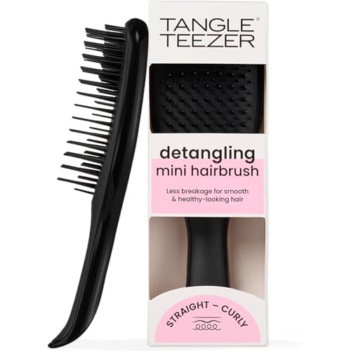 Cepillo Tangle Teezer Ultimate Detangler, Elimina Nudos y Reduce Quiebre, Mini Cepillo de Viaje para Cabello Lacio a Ondulado, Negro - imagen 2