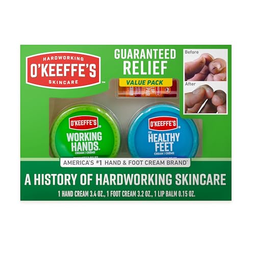 Caja de Regalo O'Keeffe's con Reparador Labial de Cereza y Aceite de Vitamina E, Tarro de Manos Trabajadoras y Tarro de Pies Saludables, Idea de - imagen 1