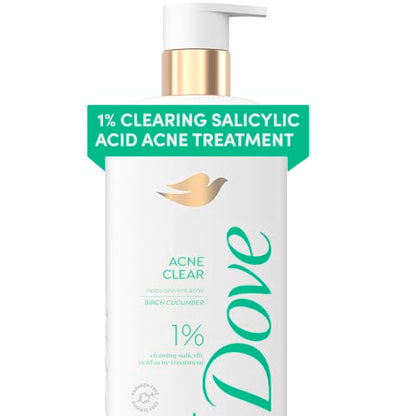 Dove Serum Gel de Baño Acne Clear para piel problemática con Ácido Salicílico 18.5 Fl Oz - imagen 1