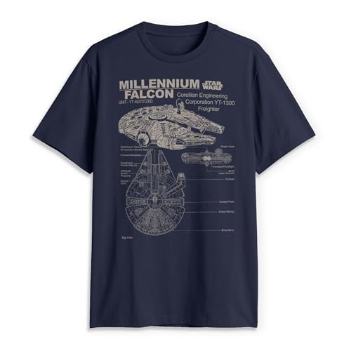 Camiseta para Hombre STAR WARS A New Hope Corellian Freighter - Azul Marino - X Grande - imagen 3