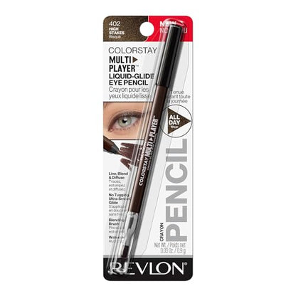 Lápiz de Ojos REVLON ColorStay Multiplayer, Multiusos con Brocha de Difuminado, Textura Cremosa, Resistente al Agua, 402 High Stakes, 0.03 Oz - imagen 4