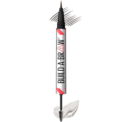 Maybelline Build-A-Brow Lápiz 2 en 1 y Gel Sellador para Cejas, Maquillaje para Cejas Realistas y Más Llenas, Marrón Negro, 1 Unidad - imagen 1