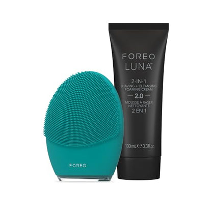 FOREO LUNA 4 MEN - Set de Cepillo Facial y Limpiador Espumoso 2 en 1 para Hombre, 3.4 oz - Cuidado Facial Firme, Conexión a App, Recargable por USB - imagen 2