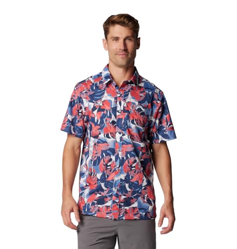 Camisa de Campamento Columbia para Hombre Super Slack Tide, Navy Collegiate Ikat Palms, Grande - imagen 1