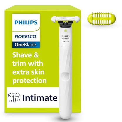 Philips Norelco OneBlade Intimate, Afeitadora para el Cuidado del Vello Público, Recorta y Afeita con Protección Adicional, Modelo QP1924/70 - imagen 1