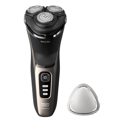 Philips Norelco Shaver 3000 Series, Wet and Dry Electric Shaver, P-Cap, Travel Pouch, Ash Gold, Model S3242/90 - imagen 2