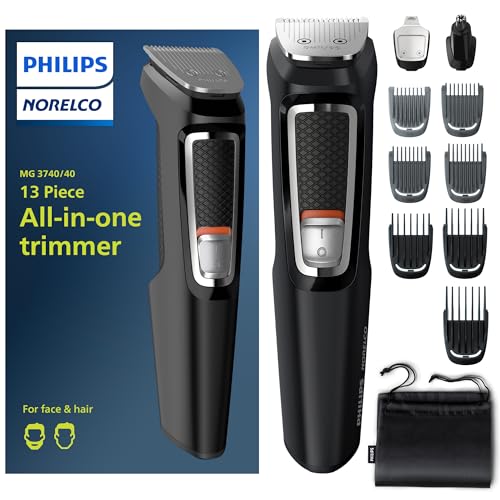 Kit de Aseo Masculino Norelco Philips Multi Groomer de 13 Piezas - Recortadora de Barba, Cara, Nariz y Orejas, Cortapelos - Sin Necesidad de Aceite - imagen 3