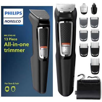 Kit de Aseo Masculino Norelco Philips Multi Groomer de 13 Piezas - Recortadora de Barba, Cara, Nariz y Orejas, Cortapelos - Sin Necesidad de Aceite - imagen 4