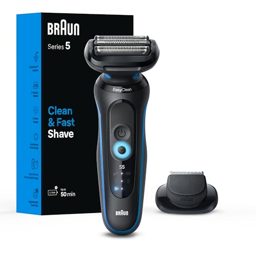 Afeitadora Eléctrica Braun para Hombres, Serie 5 5118s, Impermeable, Afeitado Húmedo y Seco, Modo Turbo, Afeitadora de Lámina con Recortadora de - imagen 1