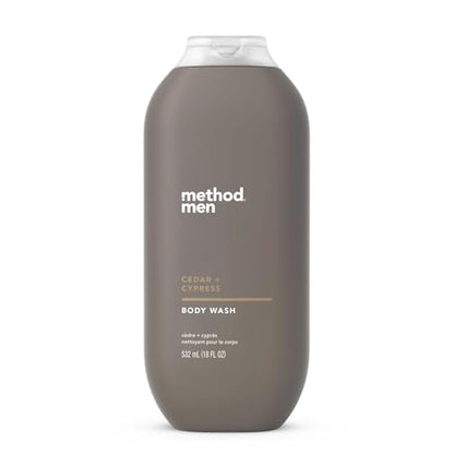 Gel de Baño para Hombre Method, Cedro y Ciprés, Libre de Parabenos y Ftalatos, Limpiador de Espuma Rápida, Cruelty Free, 18 oz (Paquete de 1) - imagen 1