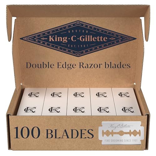 Cuchillas de doble filo King C. Gillette para maquinilla de afeitar, 100 unidades, con recubrimiento anti-fricción para mejor control - imagen 4